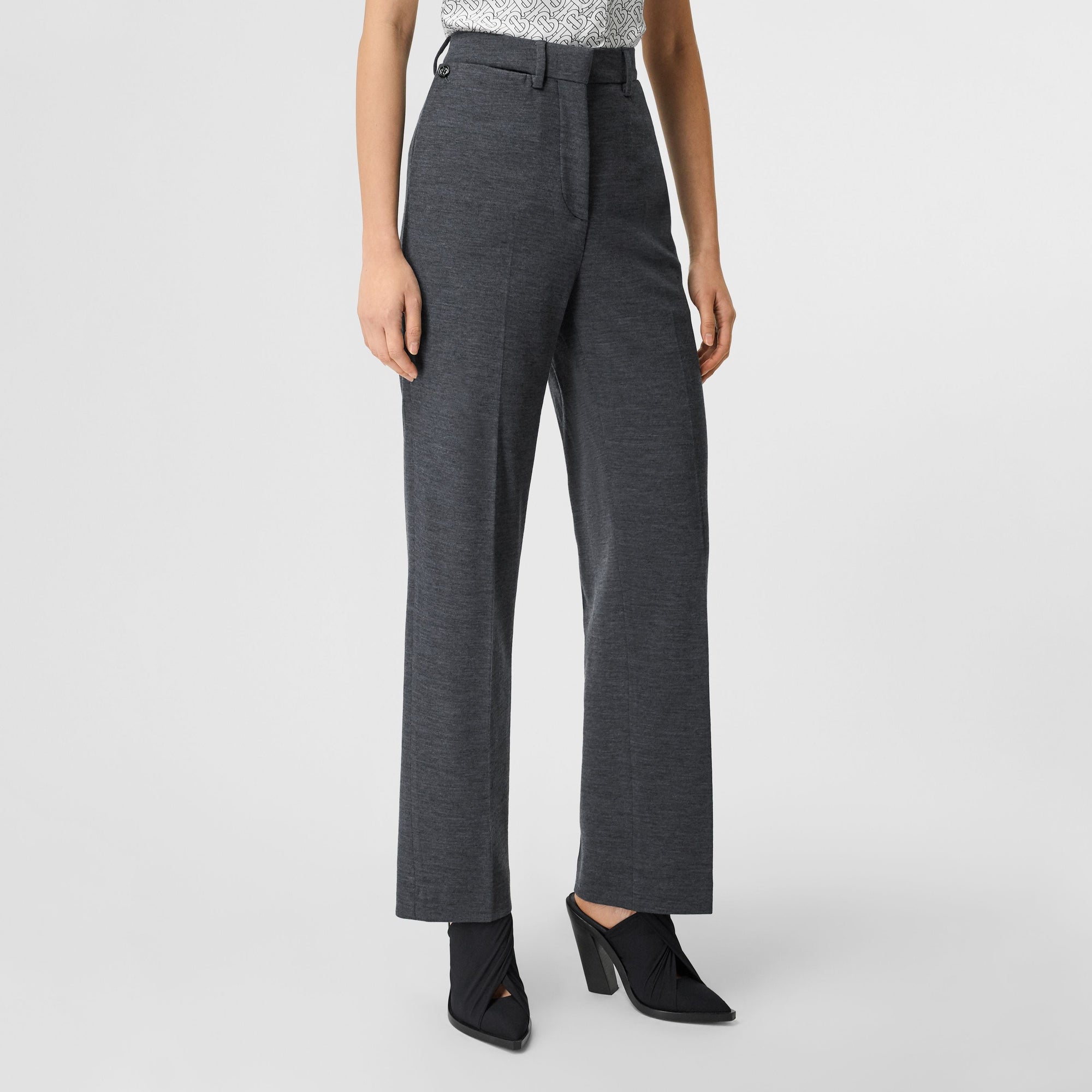 DARK CARBON Pantalon tailleur en laine technique avec poche