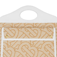 Sac pocket moyen en raphia et cuir - Naturel
