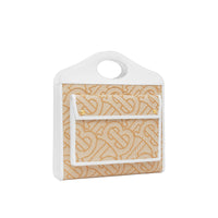 Sac pocket moyen en raphia et cuir - Naturel