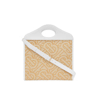 Sac pocket moyen en raphia et cuir - Naturel