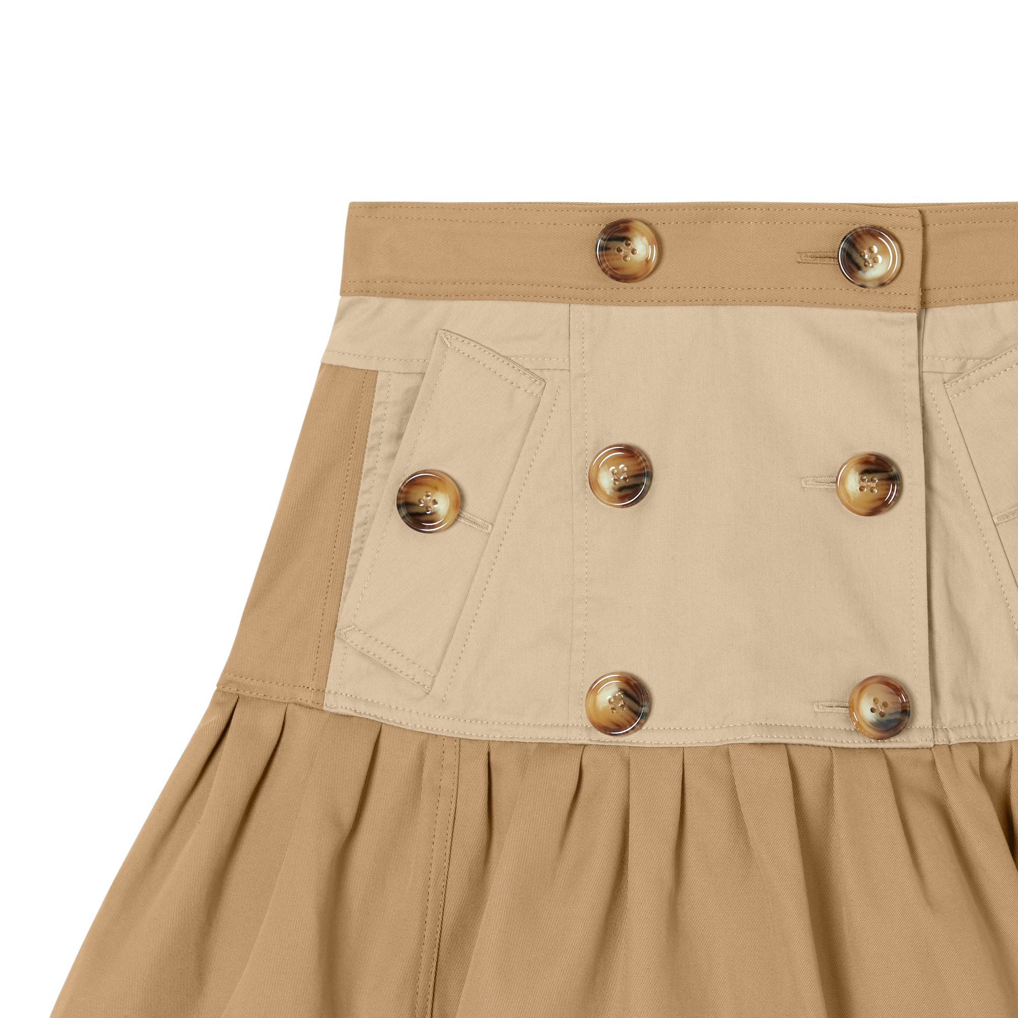 HONEY Jupe trench froncée en sergé de coton