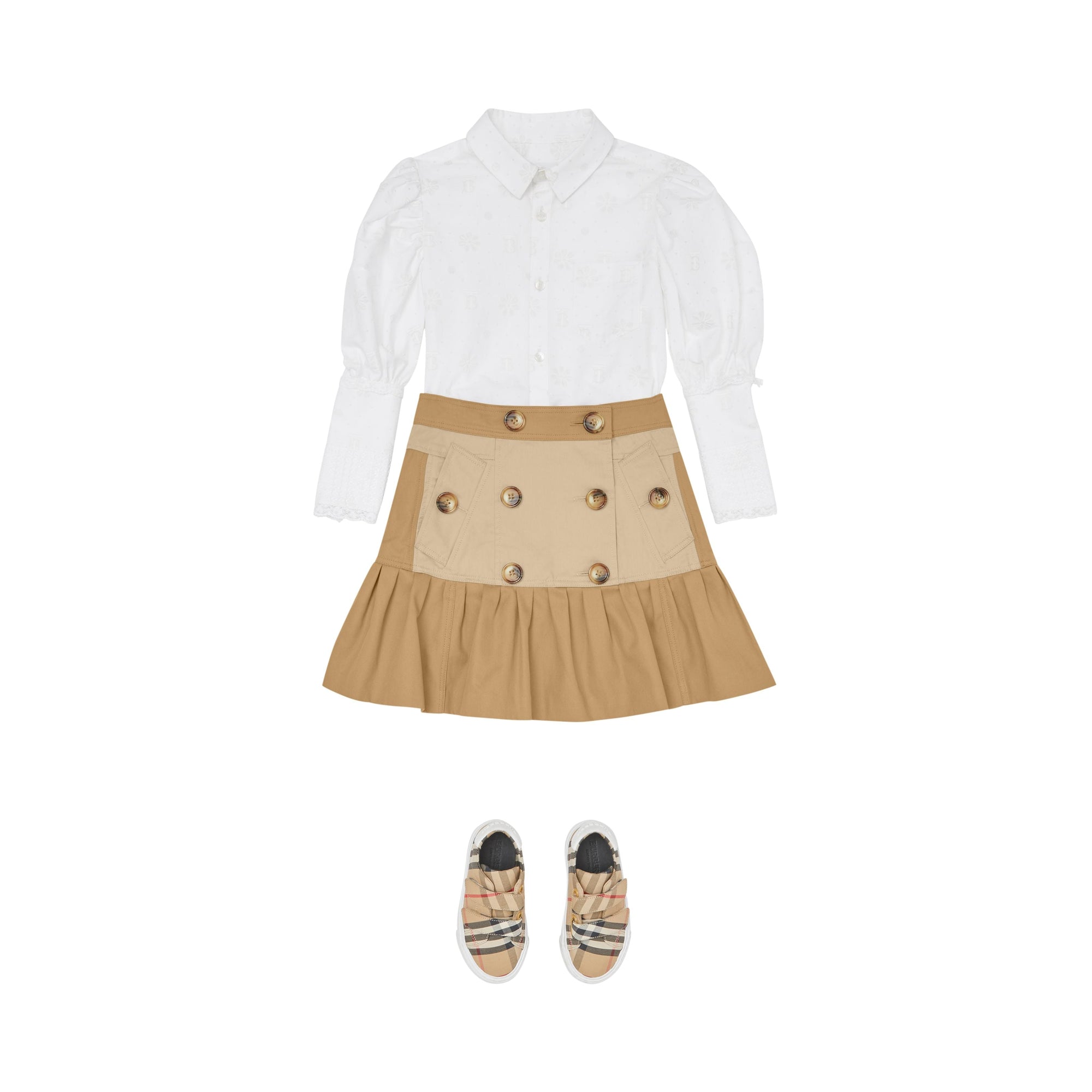 HONEY Jupe trench froncée en sergé de coton