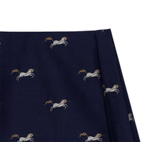 NAVY IP PATTERN Jupe plissée en jacquard de laine et soie à motif licorne