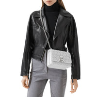 OPTIC WHITE Petit sac TB en cuir d'agneau Monogram matelassé