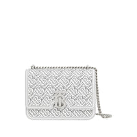 Petit sac TB en cuir d'agneau matelassé monogram - Blanc
