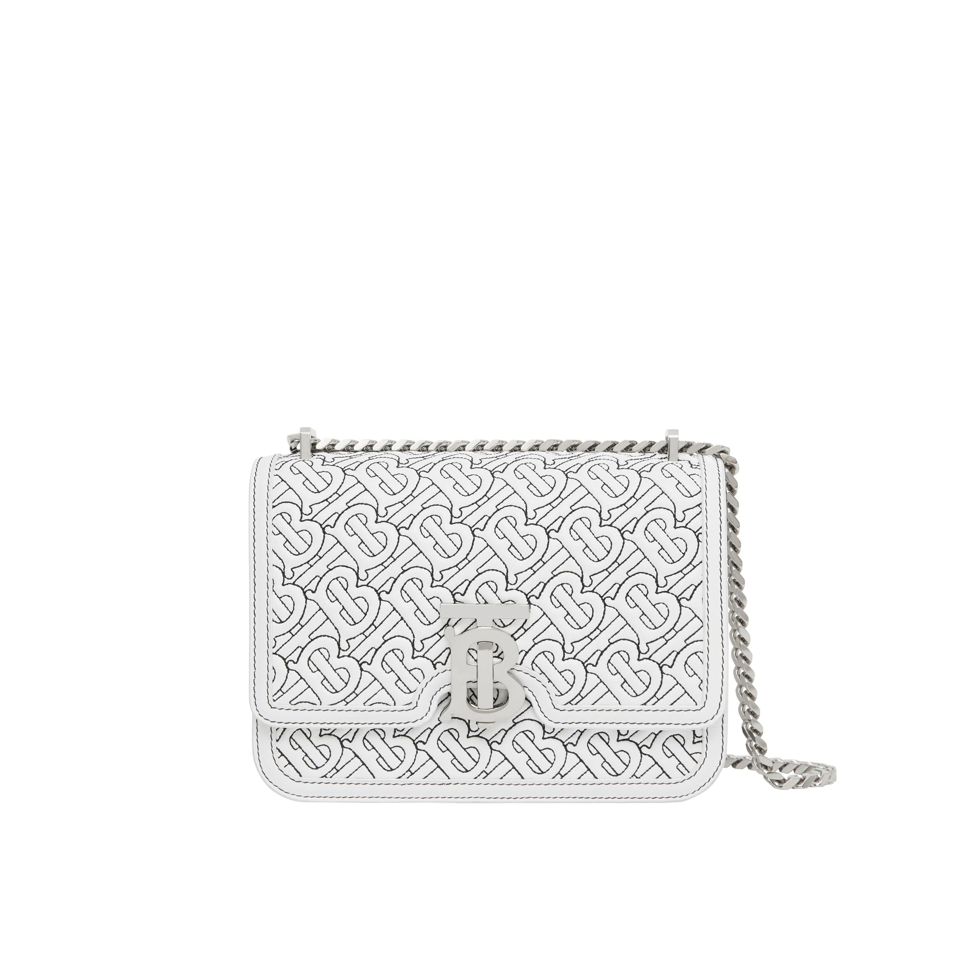OPTIC WHITE Petit sac TB en cuir d'agneau Monogram matelassé