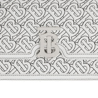 Petit sac TB en cuir d'agneau matelassé monogram - Blanc