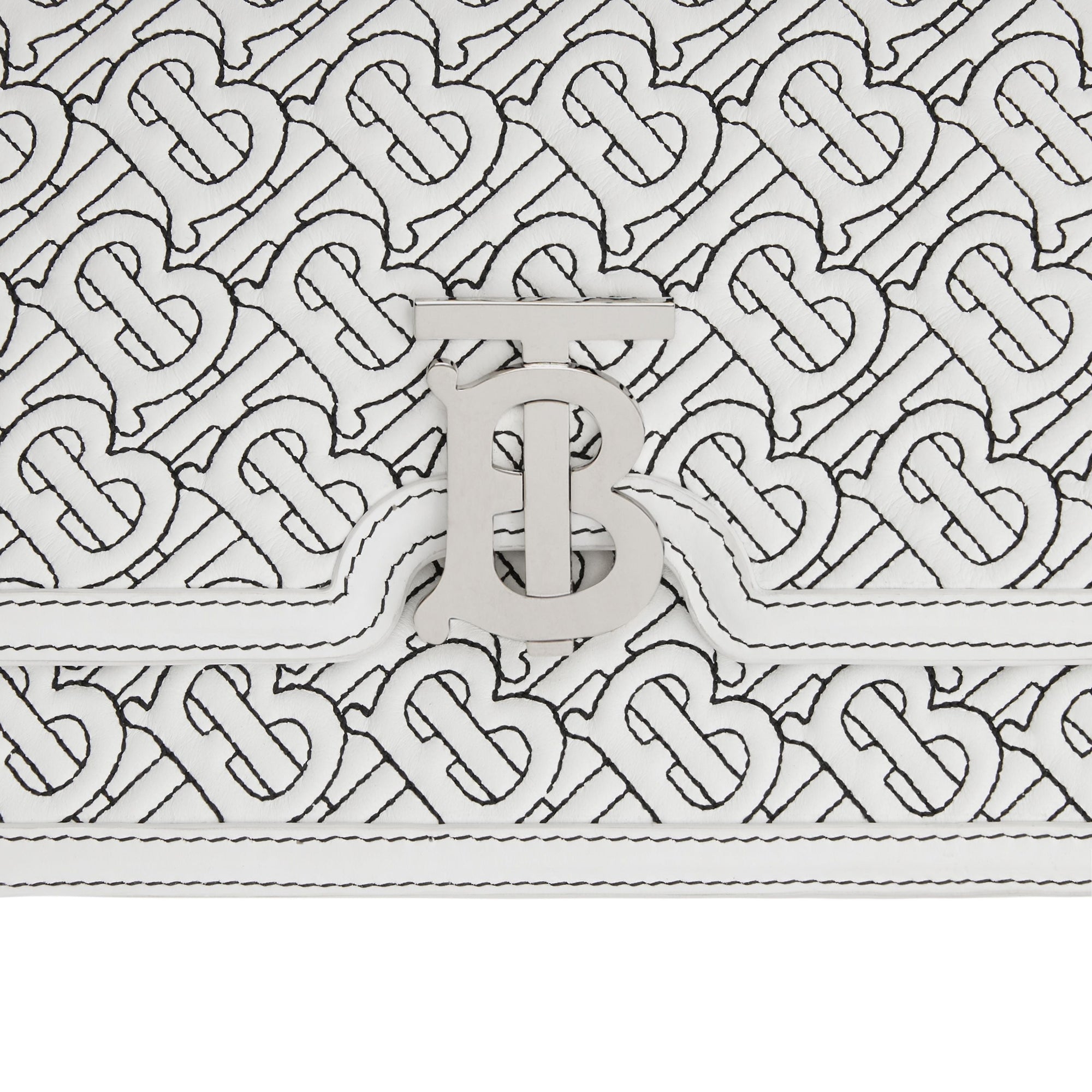 OPTIC WHITE Petit sac TB en cuir d'agneau Monogram matelassé