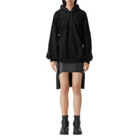 BLACK Hoodie oversize froncé en coton avec coordonnées géographiques