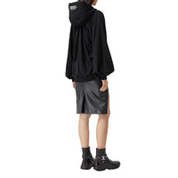 BLACK Hoodie oversize froncé en coton avec coordonnées géographiques