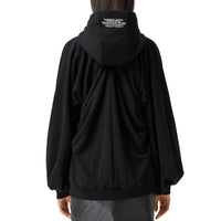 BLACK Hoodie oversize froncé en coton avec coordonnées géographiques