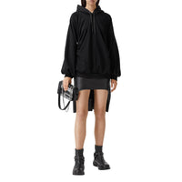 BLACK Hoodie oversize froncé en coton avec coordonnées géographiques