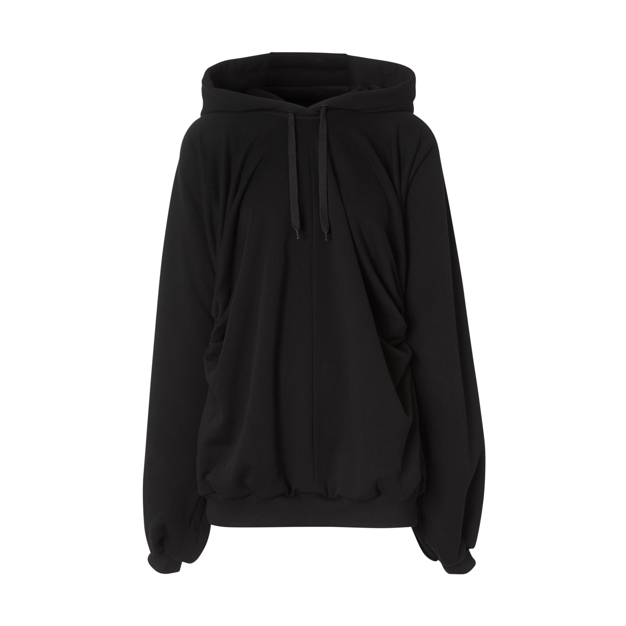 BLACK Hoodie oversize froncé en coton avec coordonnées géographiques