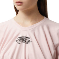 ALABASTER PINK T-shirt oversize froncé en coton avec coordonnées géographiques