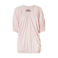 ALABASTER PINK T-shirt oversize froncé en coton avec coordonnées géographiques