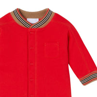 BRIGHT RED Combinaison en coton avec rayures iconiques