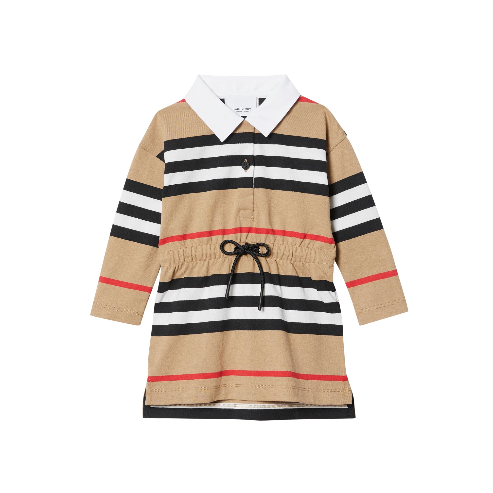 ARCHIVE BEIGE IP S Robe en coton à manches longues avec rayures iconiques