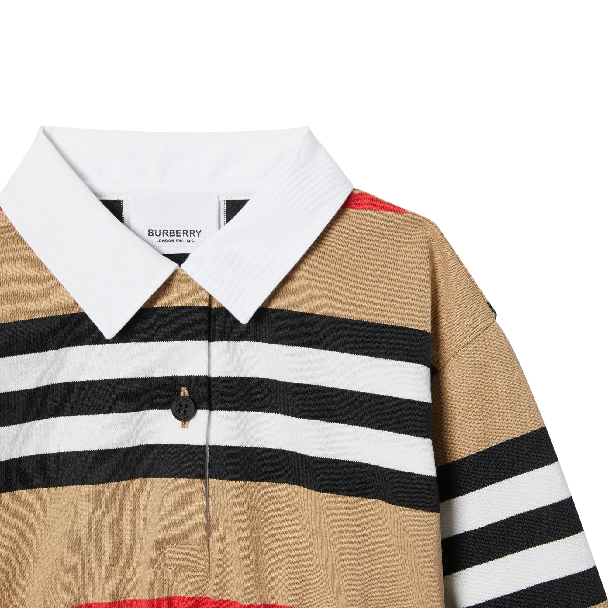 ARCHIVE BEIGE IP S Robe en coton à manches longues avec rayures iconiques
