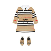 ARCHIVE BEIGE IP S Robe en coton à manches longues avec rayures iconiques