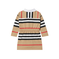 ARCHIVE BEIGE IP S Robe en coton à manches longues avec rayures iconiques