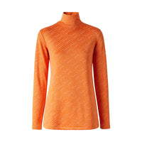 BRIGHT ORANGE IP PTN Haut à col montant en jersey avec logos