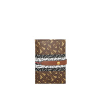 Portefeuille en toile écologique rayé monogram avec sangle - Brun bride
