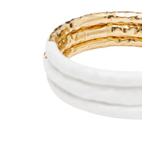 L GOLD/WHITE Bracelet en plaqué or et émail