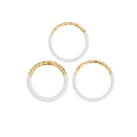 L GOLD/WHITE Bracelet en plaqué or et émail
