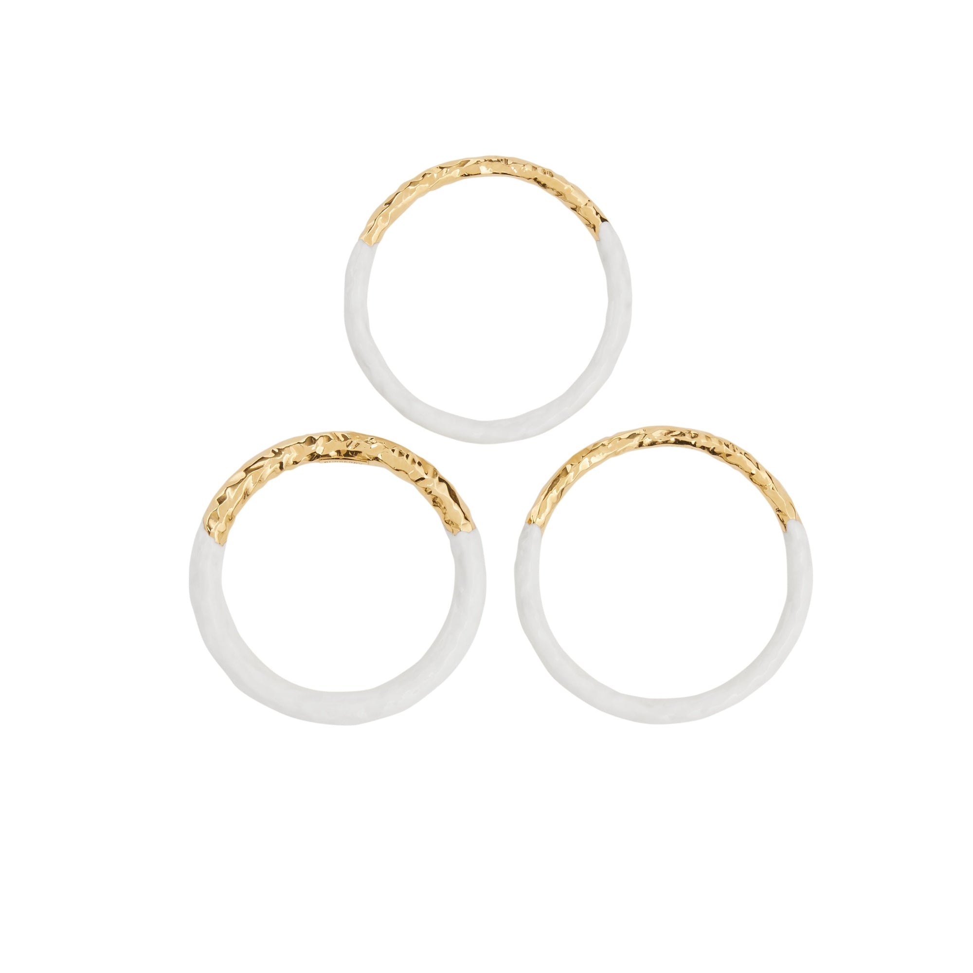 L GOLD/WHITE Bracelet en plaqué or et émail