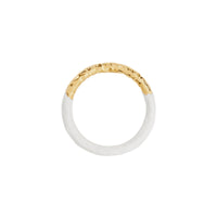 L GOLD/WHITE Bracelet en plaqué or et émail