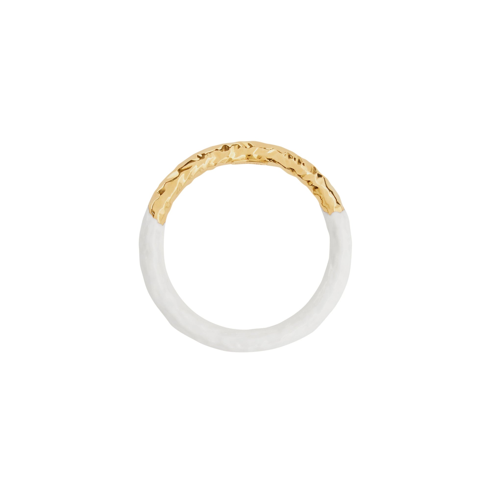 L GOLD/WHITE Bracelet en plaqué or et émail