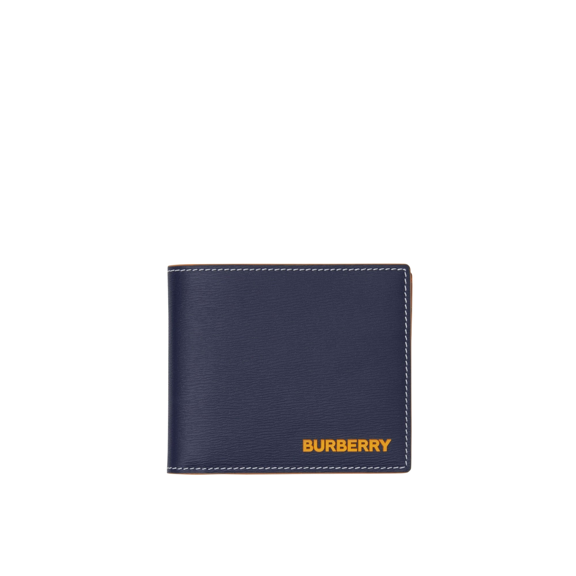 NAVY Portefeuille à rabat multidevise en cuir grainé surpiqué