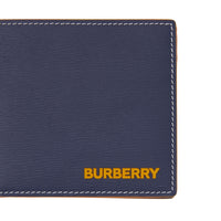 NAVY Portefeuille à rabat multidevise en cuir grainé surpiqué