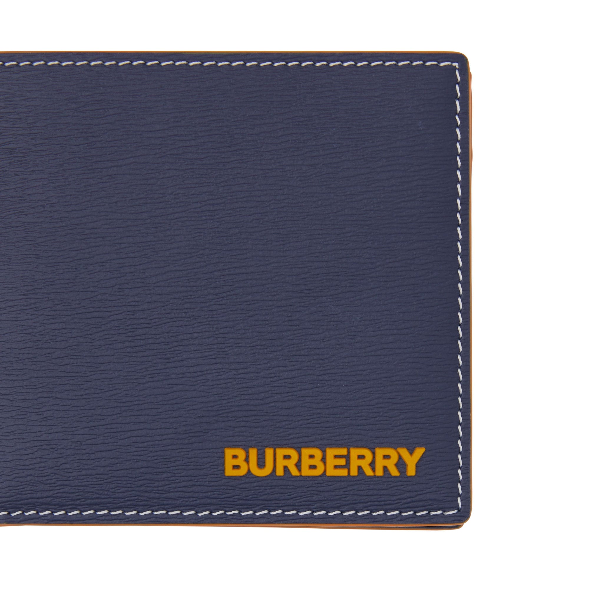 NAVY Portefeuille à rabat multidevise en cuir grainé surpiqué