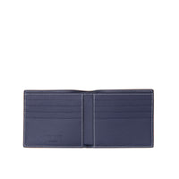 NAVY Portefeuille à rabat multidevise en cuir grainé surpiqué