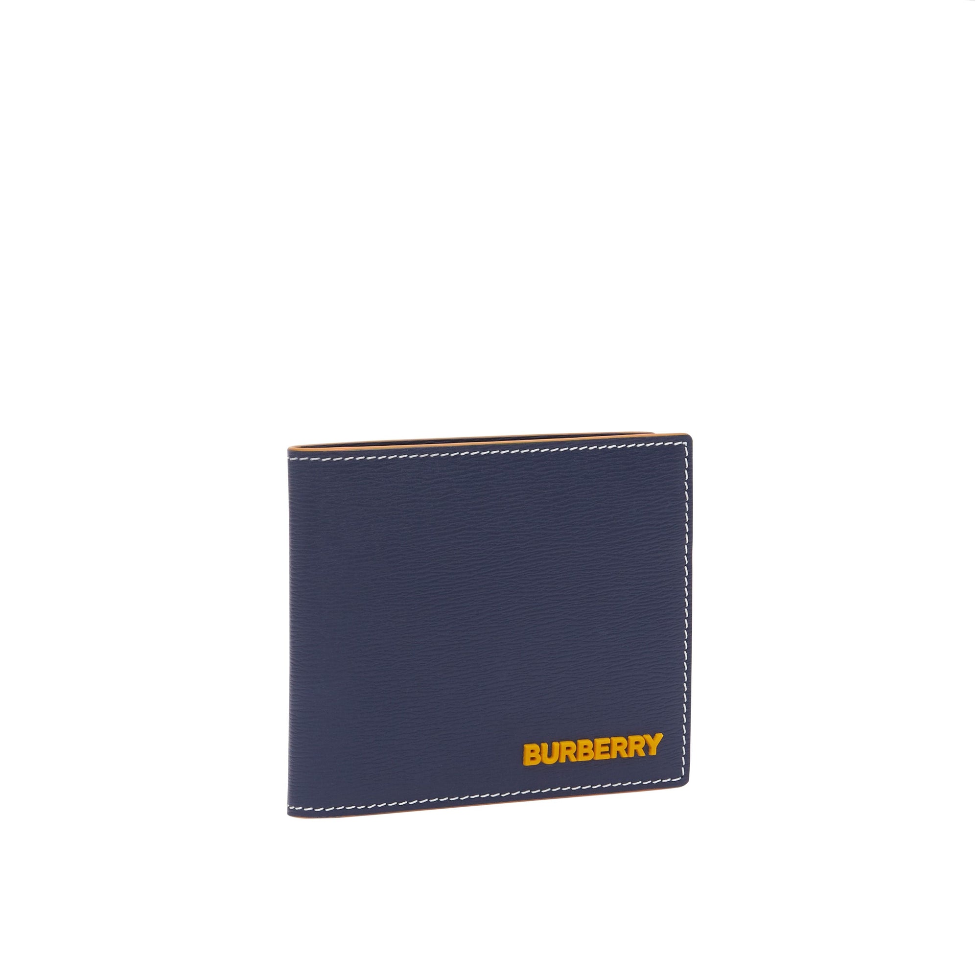 NAVY Portefeuille à rabat multidevise en cuir grainé surpiqué