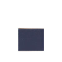 NAVY Portefeuille à rabat multidevise en cuir grainé surpiqué