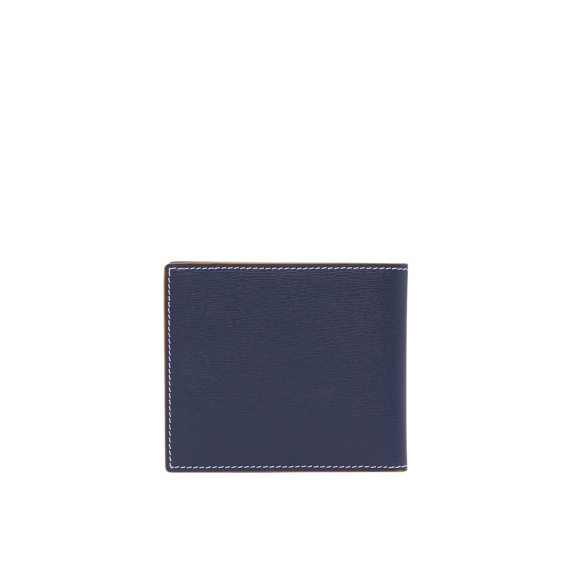 NAVY Portefeuille à rabat multidevise en cuir grainé surpiqué