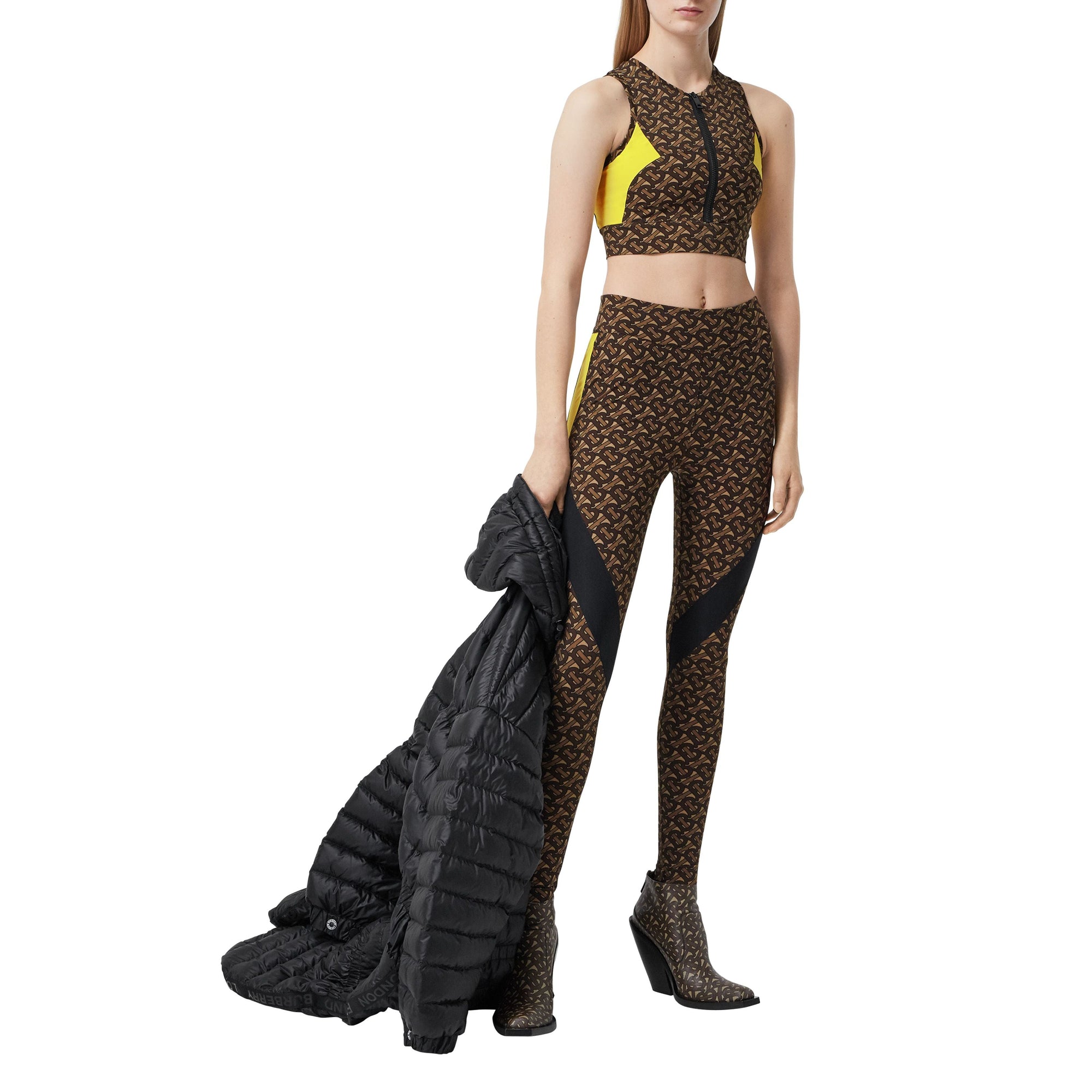BRIDLE BROWN IP PTTN Legging en jersey stretch Monogram color-block