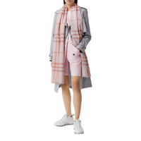 ALABASTER PINK Écharpe légère en laine et soie check