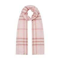 ALABASTER PINK Écharpe légère en laine et soie check