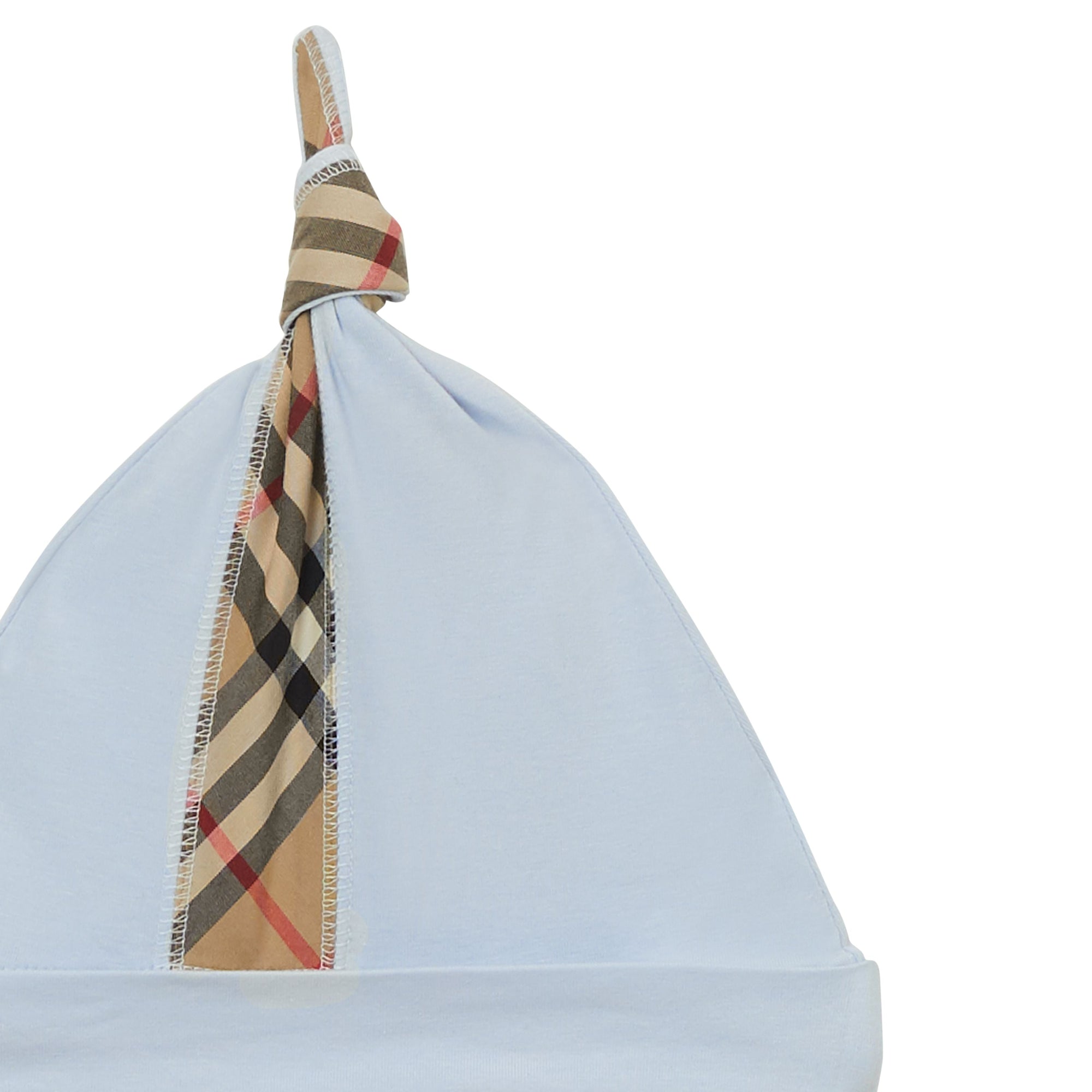ICE BLUE Coffret cadeau trois pièces pour bébé en coton avec check