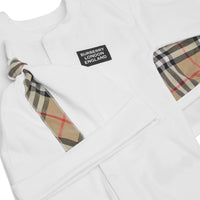 WHITE Coffret cadeau trois pièces pour bébé en coton avec check