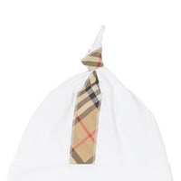 WHITE Coffret cadeau trois pièces pour bébé en coton avec check