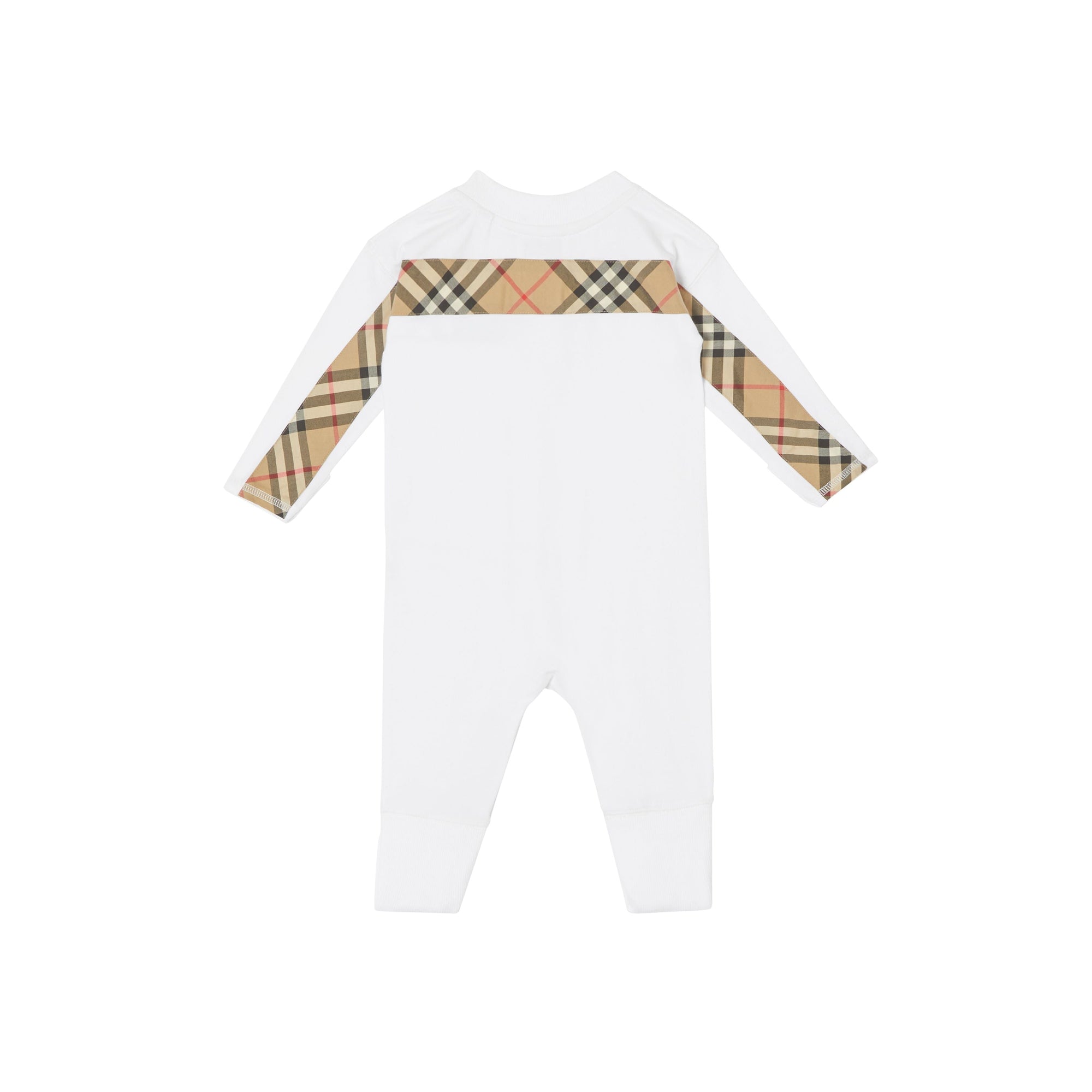 WHITE Coffret cadeau trois pièces pour bébé en coton avec check