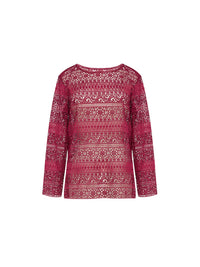 Top A.Ferretti en macramé - Bordeaux
