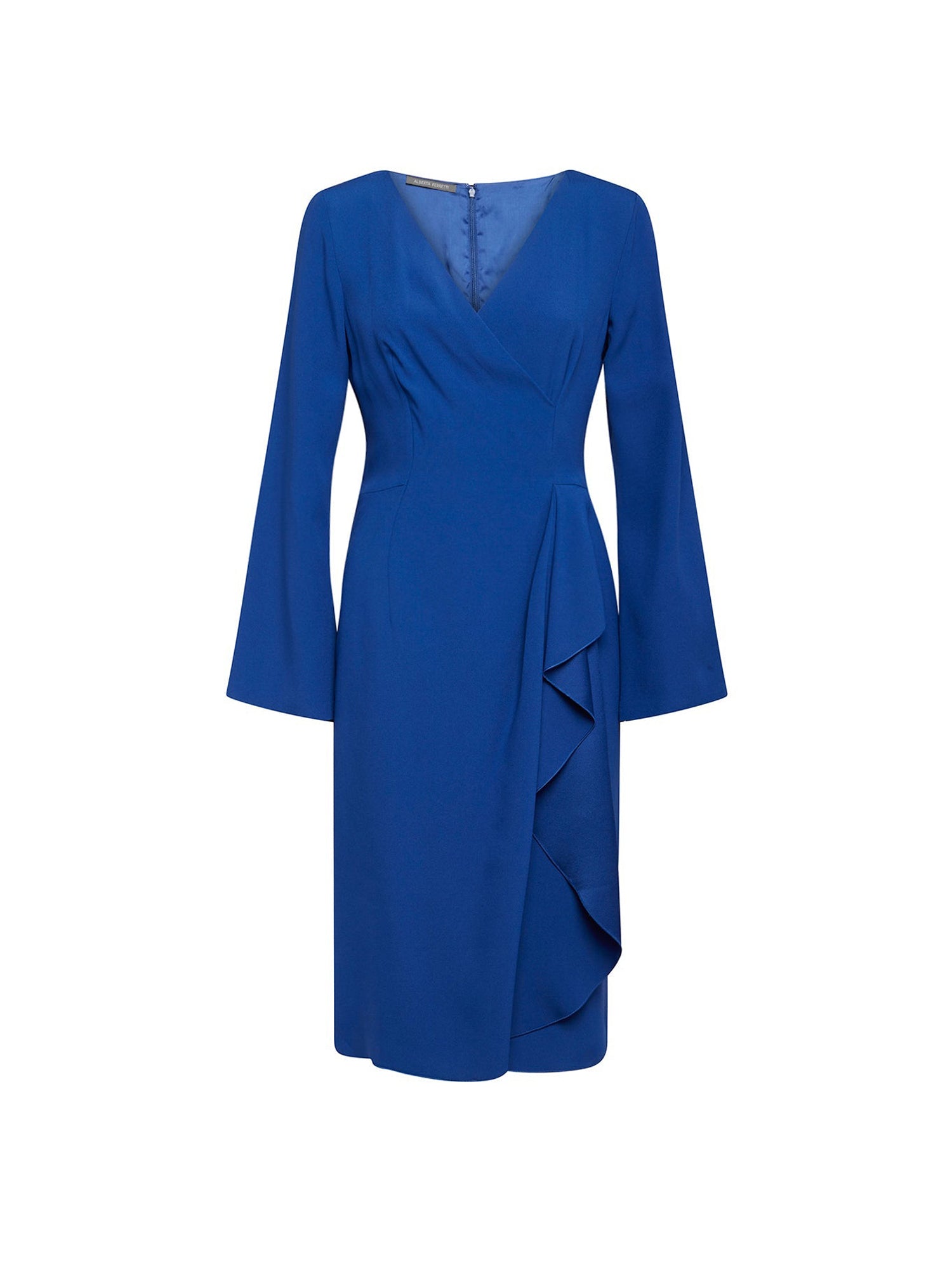 Robe à décolleté V et volants - Bleu