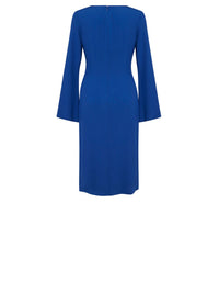 Robe à décolleté V et volants - Bleu