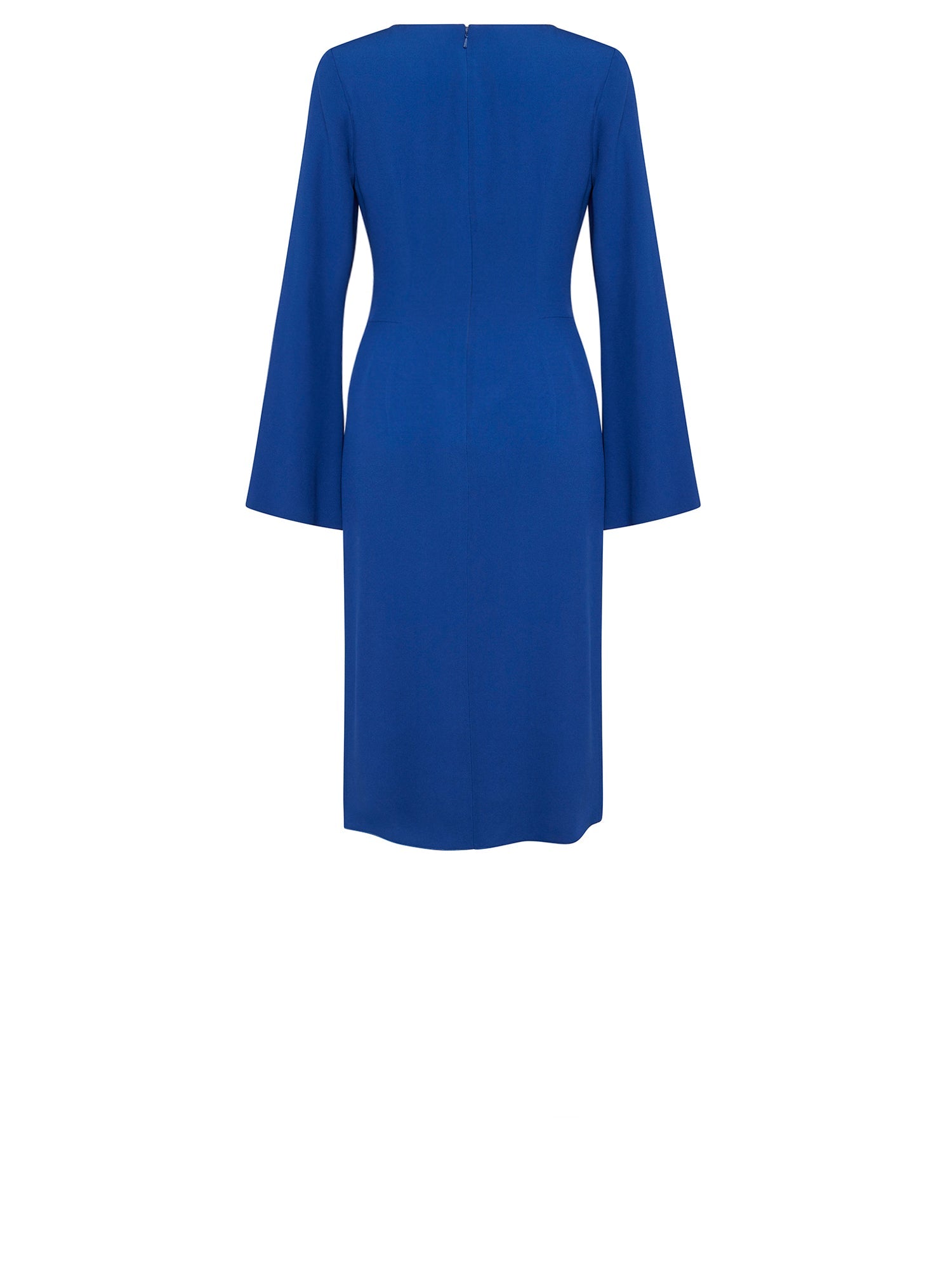 Robe à décolleté V et volants - Bleu