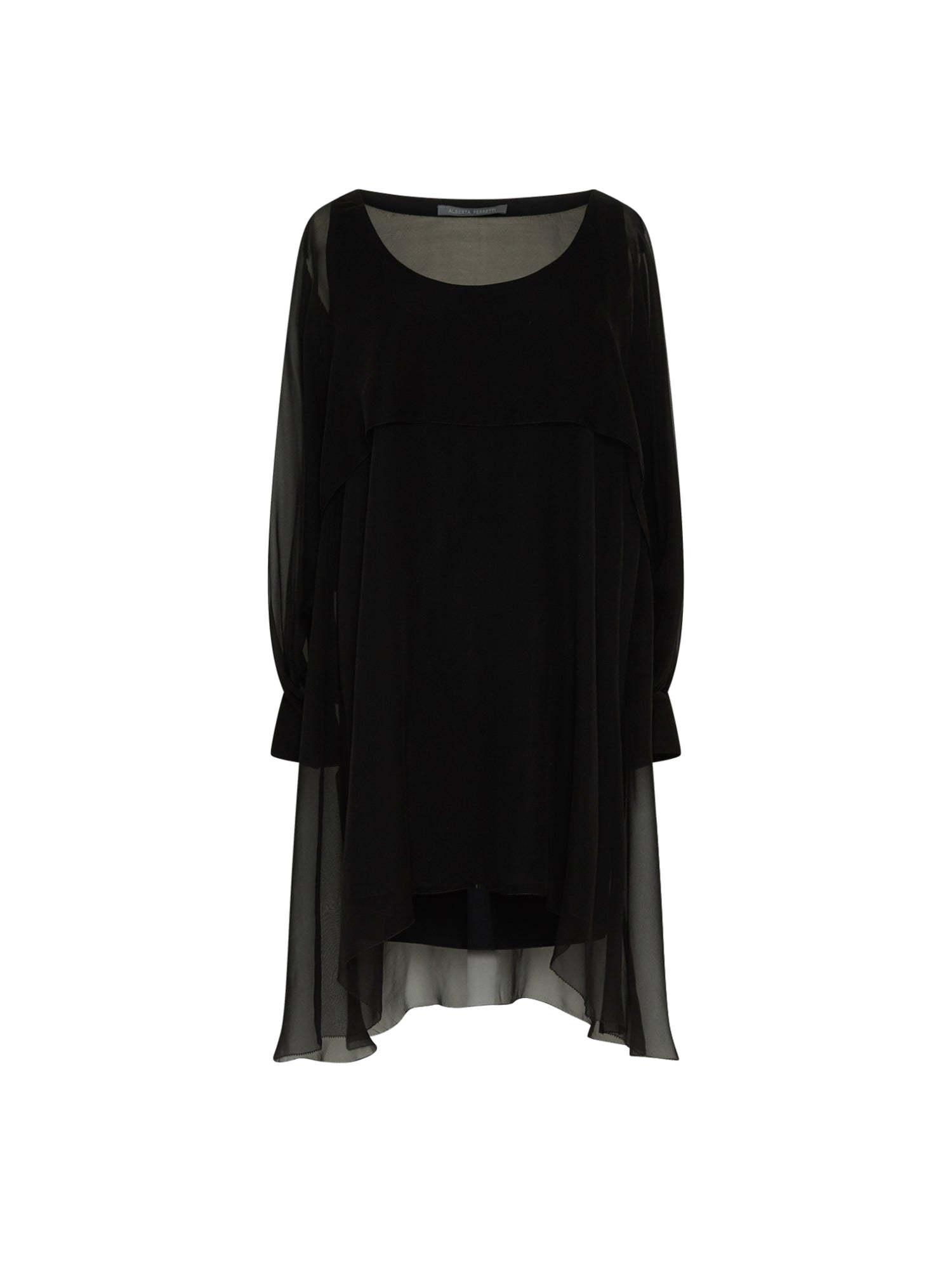 Robe mi-longue A.Ferretti en soie  - Noir